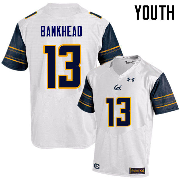 Youth #13 Greyson Bankhead Cal Bears (California Golden Bears College) Football Jerseys Sale-White - Click Image to Close